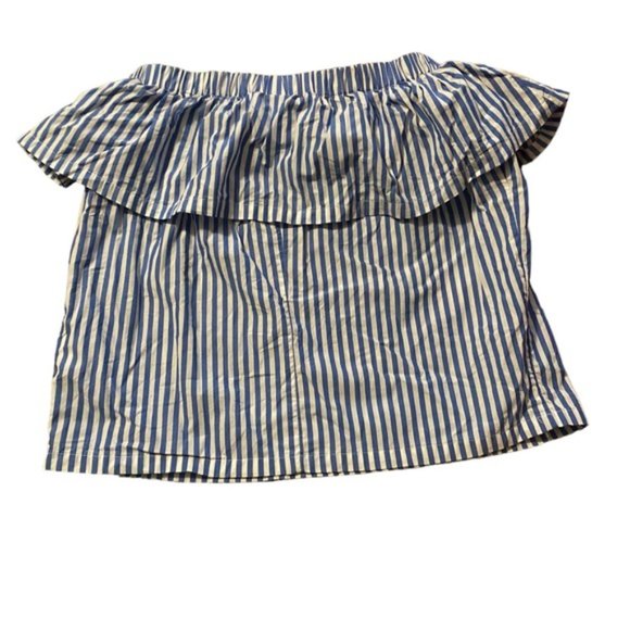 H&M Blue and White Stripe Peplum Skirt Size 6 - Picture 4 of 6